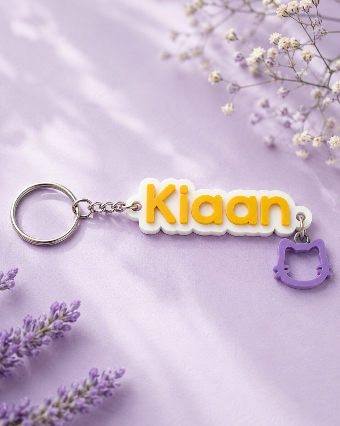 Personalised Name Keychain with Mini Charm