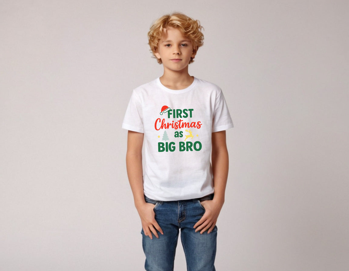 First Christmas Family T-Shirts & Baby Onesies – Matching Xmas Outfit | Mummy, Daddy, Big Sis, Big Bro, Aunt, Baby – O’Mango