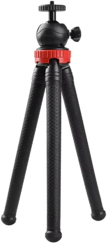 Flexible Mini Octopus Tripod, Portable Phone Holder with Ball Head, Black and Red