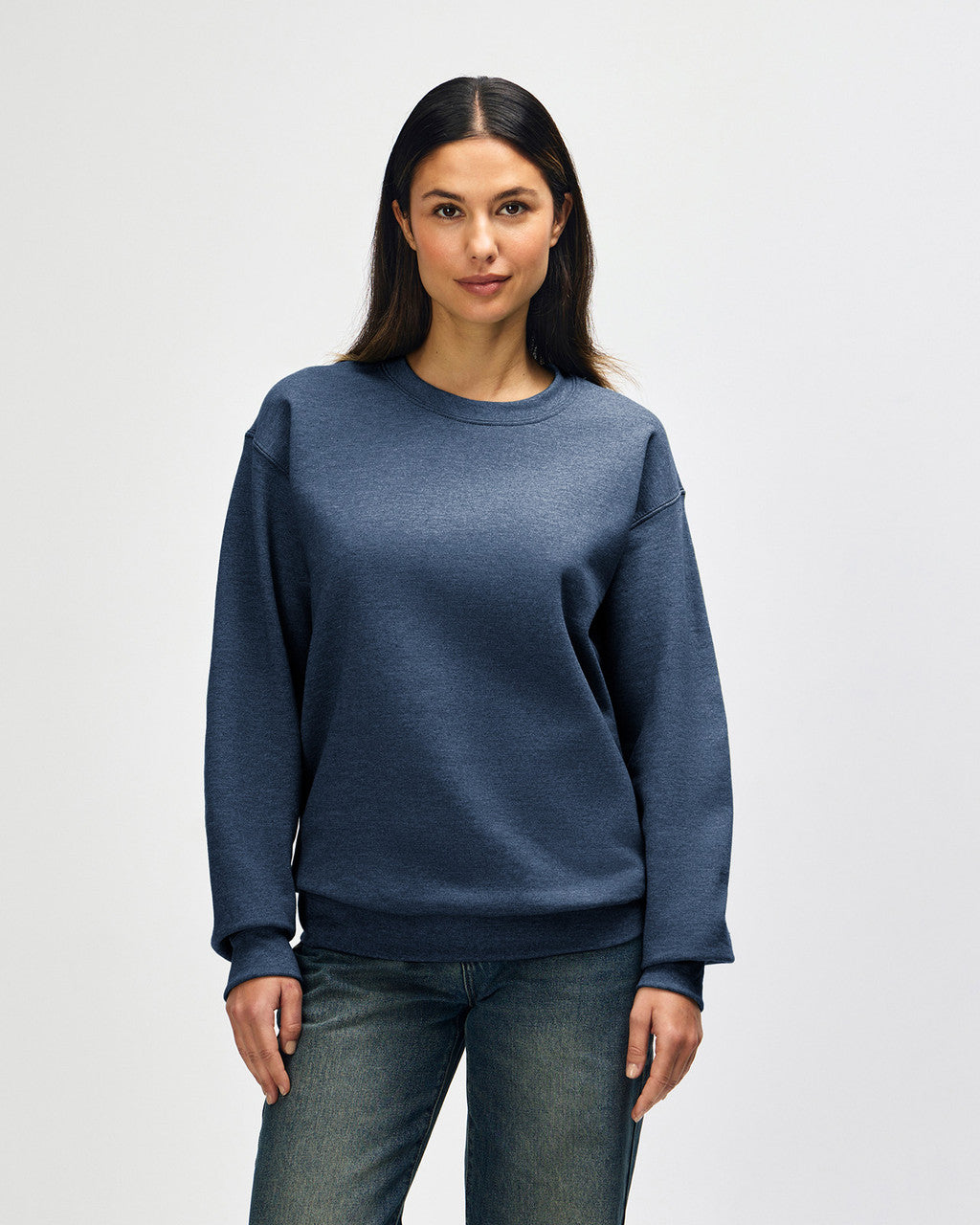 gildan-18000-gildan-heavy-blend-adult-crewneck-sweatshirt - Heather Dark Navy front