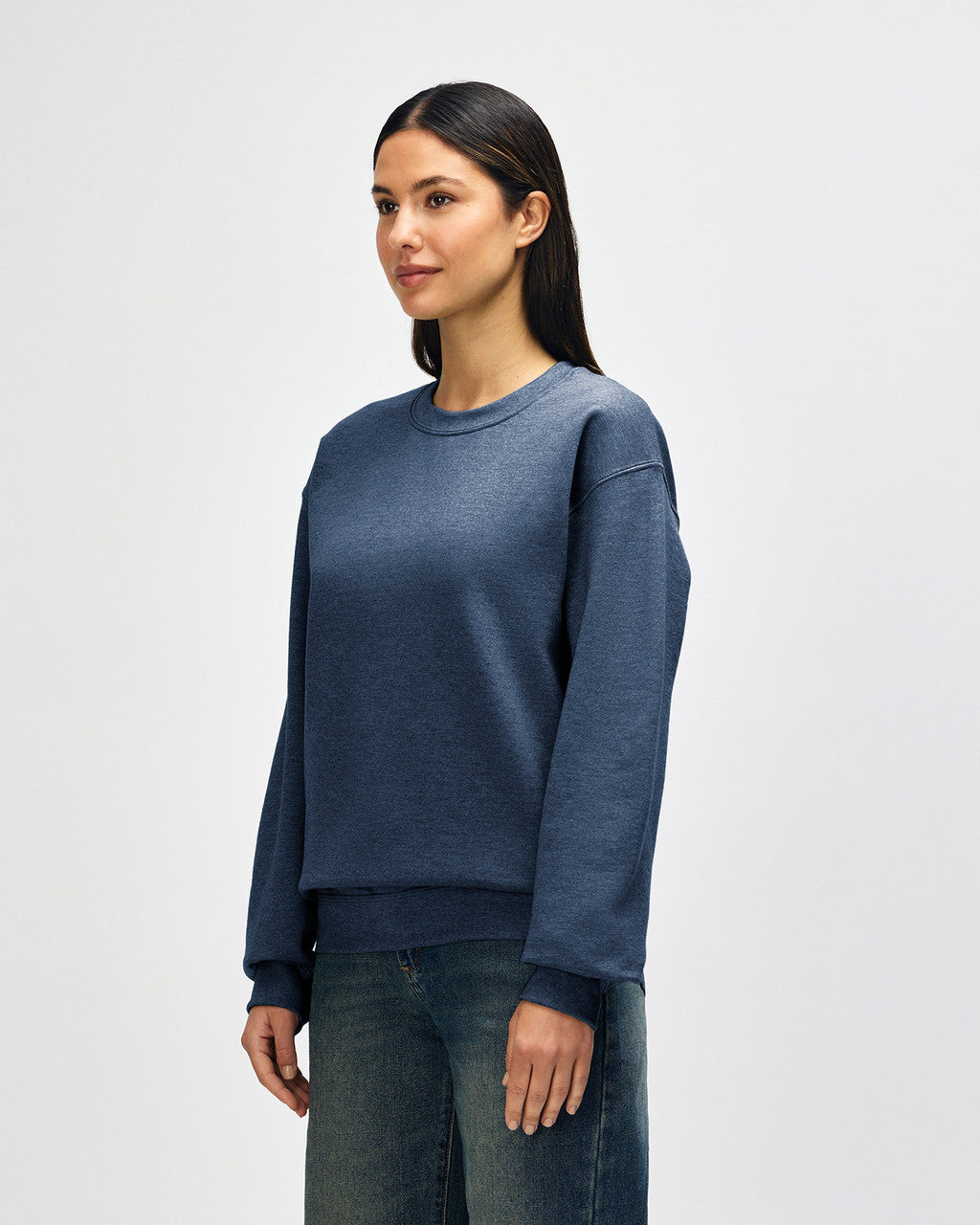 gildan-18000-gildan-heavy-blend-adult-crewneck-sweatshirt - Heather Dark Navy side