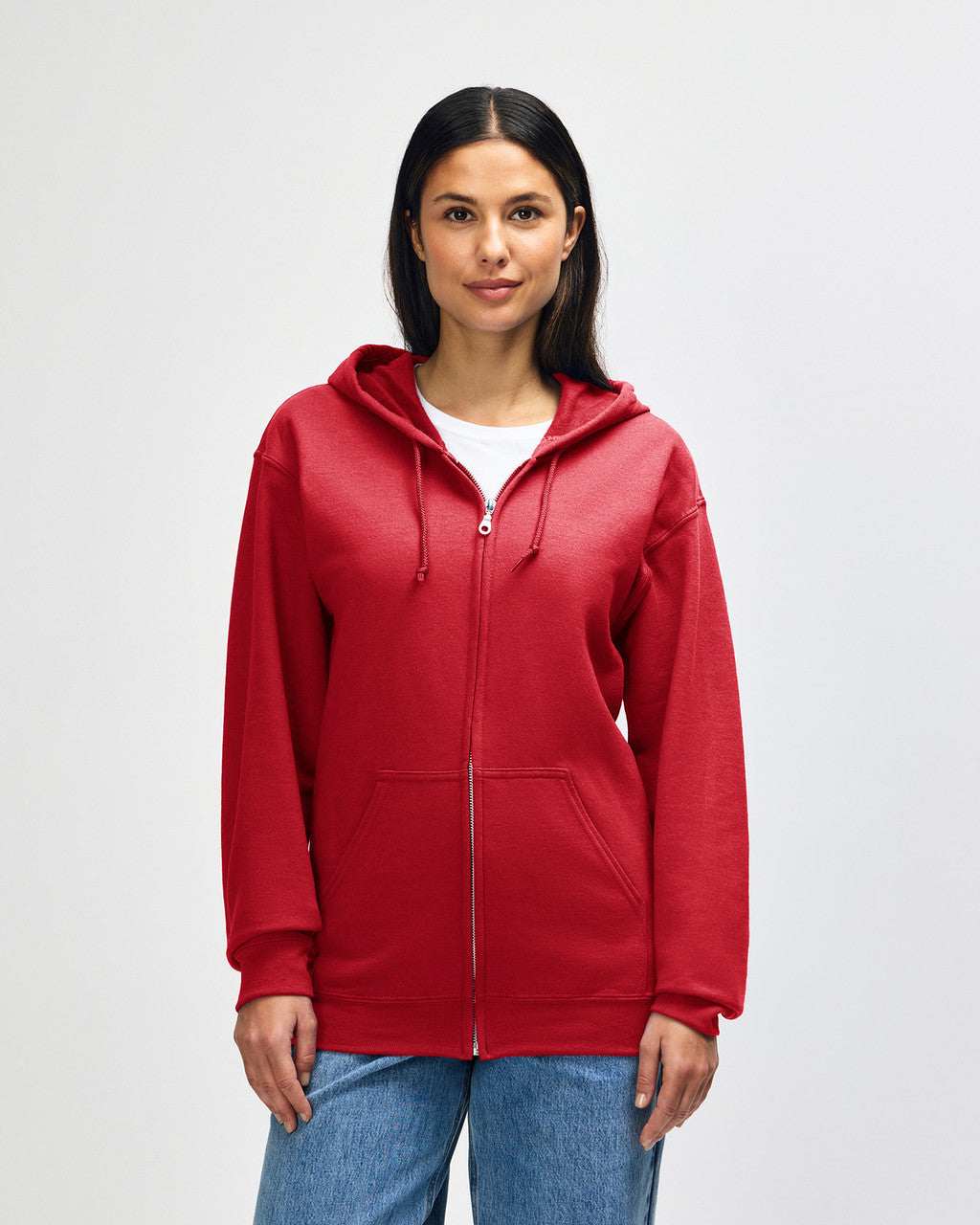 gildan-18600-gildan-heavy-blend-adult-full-zip-hooded-sweatshirt - Red front
