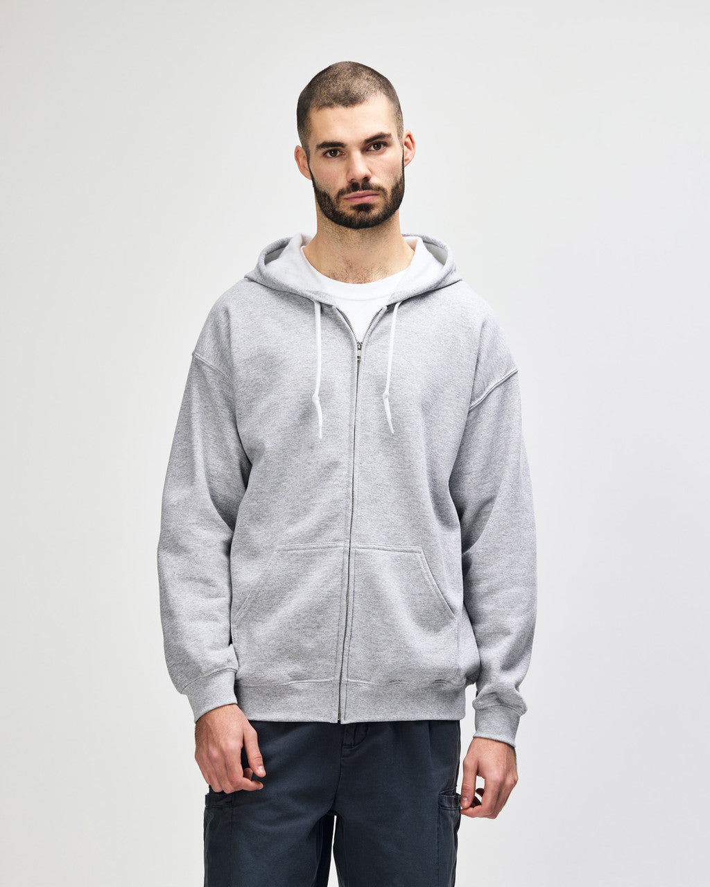 gildan-18600-gildan-heavy-blend-adult-full-zip-hooded-sweatshirt - Sport Grey front