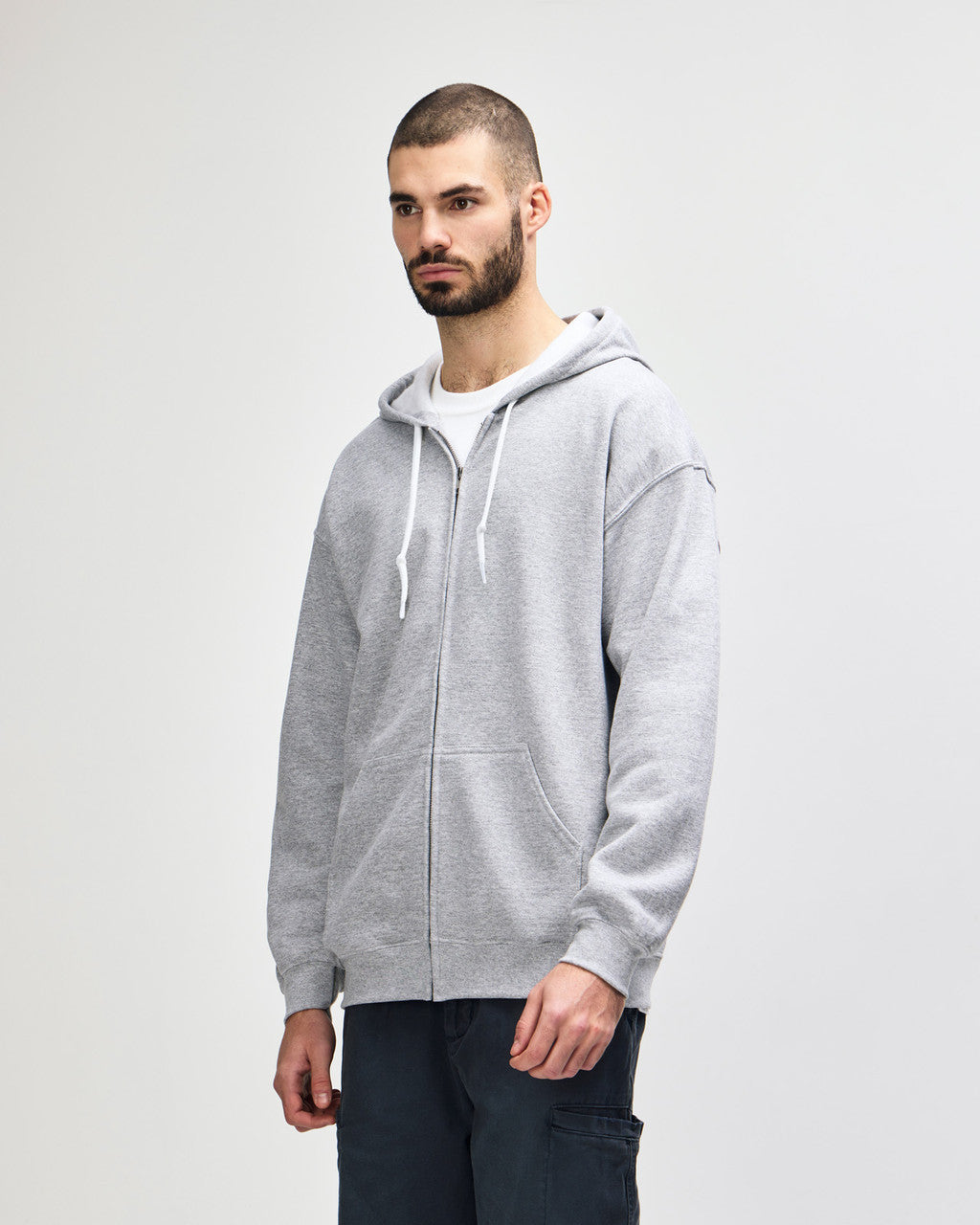 gildan-18600-gildan-heavy-blend-adult-full-zip-hooded-sweatshirt - Sport Grey side