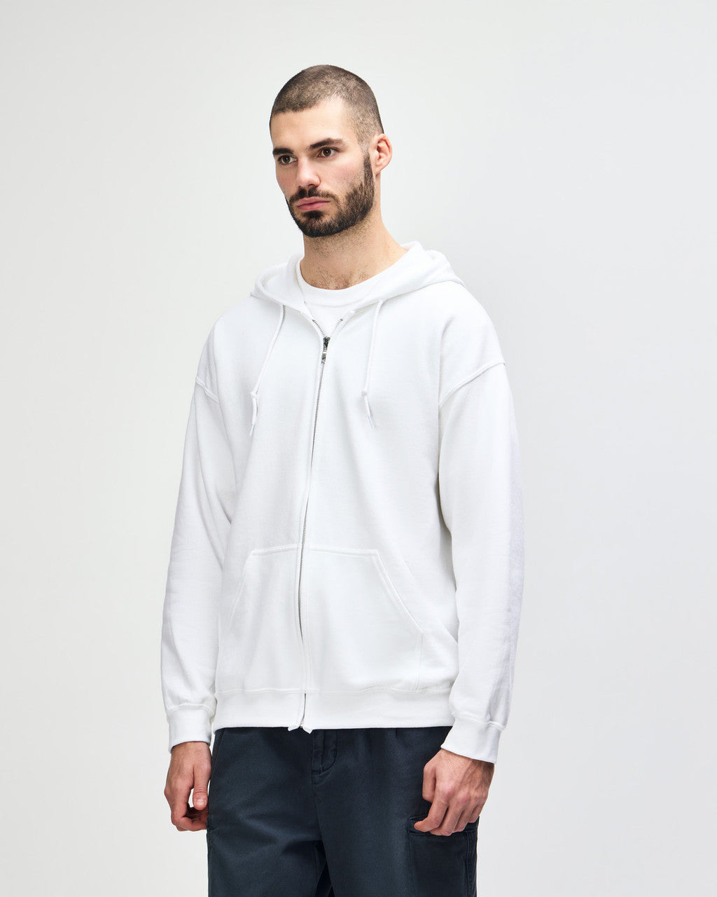 gildan-18600-gildan-heavy-blend-adult-full-zip-hooded-sweatshirt - White side