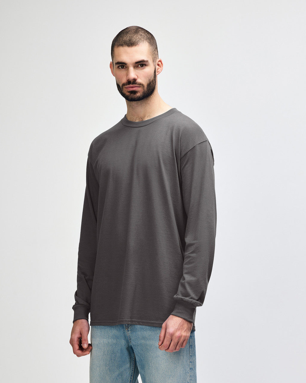gildan-2400-gildan-ultra-cotton-adult-long-sleeve-t-shirt - Charcoal side