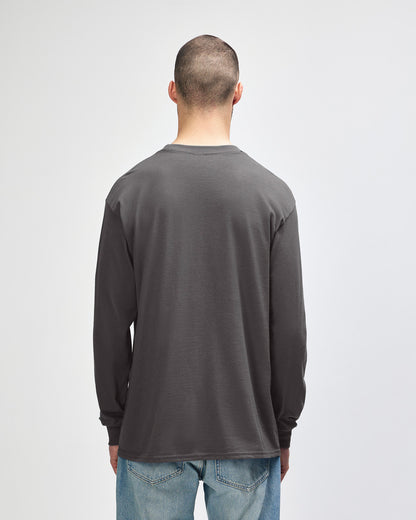 gildan-2400-gildan-ultra-cotton-adult-long-sleeve-t-shirt - Charcoal back