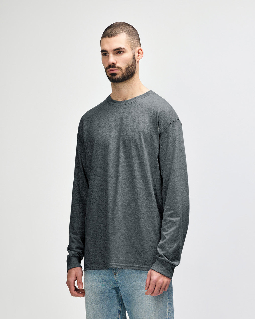 gildan-2400-gildan-ultra-cotton-adult-long-sleeve-t-shirt - Dark Heather side