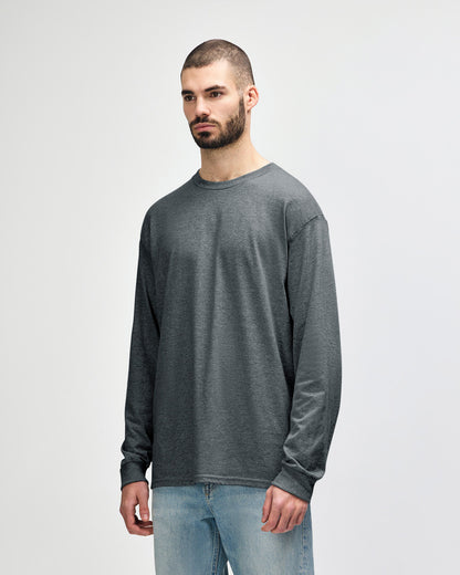 gildan-2400-gildan-ultra-cotton-adult-long-sleeve-t-shirt - Dark Heather side
