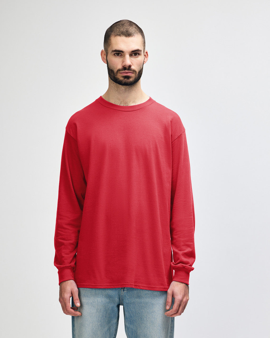 gildan-2400-gildan-ultra-cotton-adult-long-sleeve-t-shirt - Red front