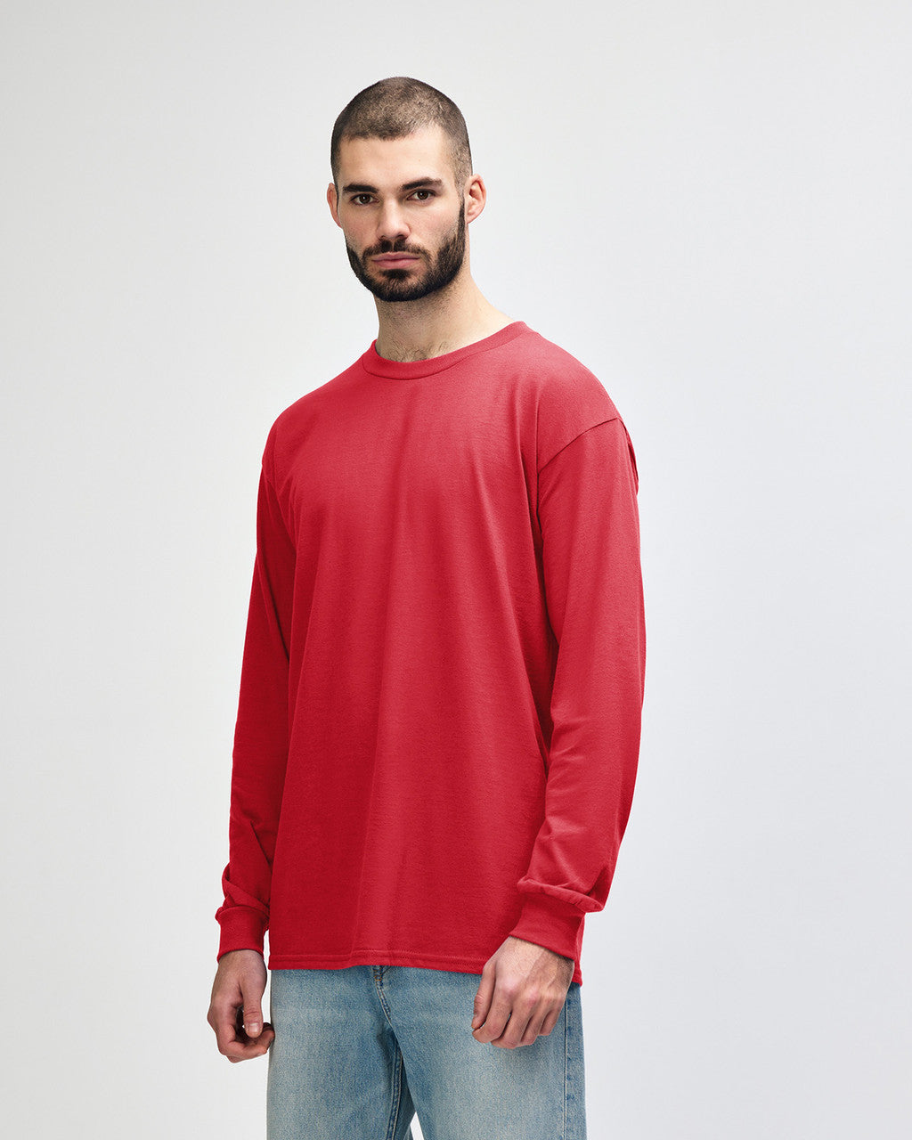 gildan-2400-gildan-ultra-cotton-adult-long-sleeve-t-shirt - Red side