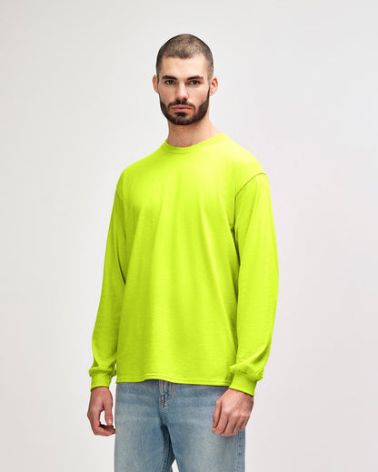 gildan-2400-gildan-ultra-cotton-adult-long-sleeve-t-shirt - Safety Green side