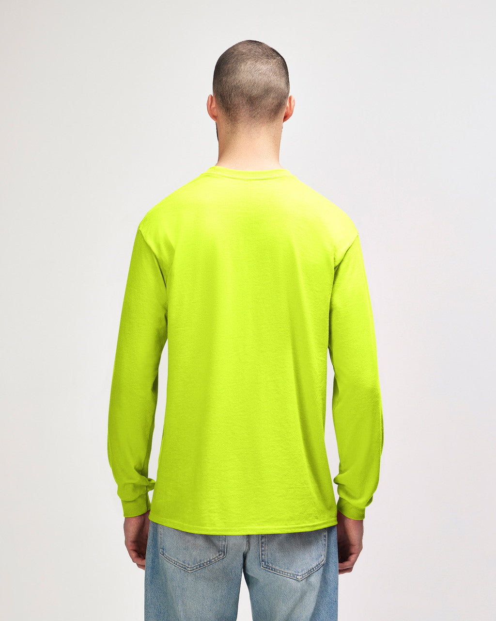 gildan-2400-gildan-ultra-cotton-adult-long-sleeve-t-shirt - Safety Green back