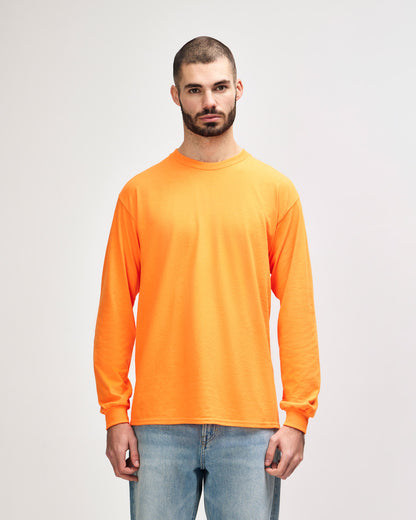 gildan-2400-gildan-ultra-cotton-adult-long-sleeve-t-shirt - Safety Orange front