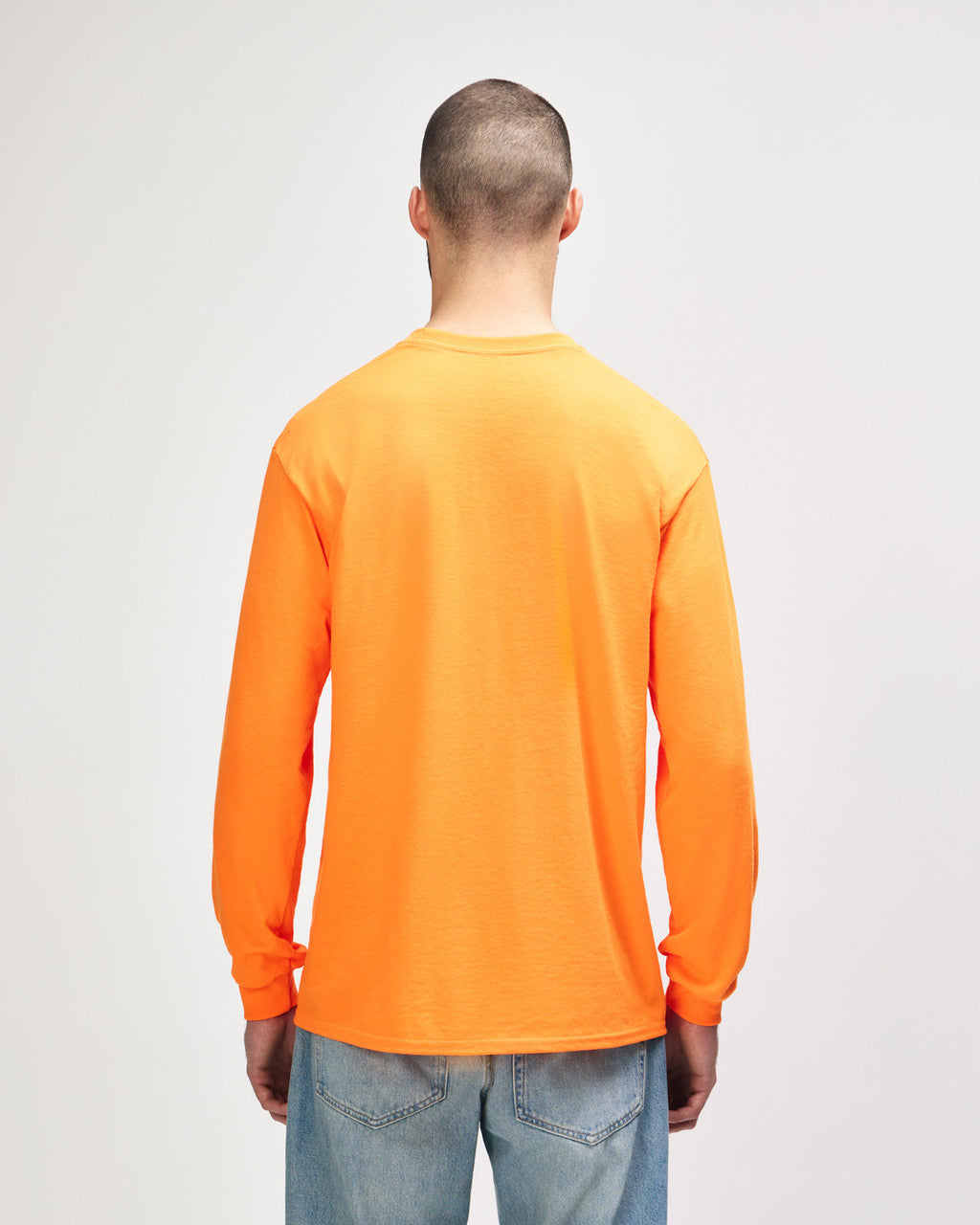 gildan-2400-gildan-ultra-cotton-adult-long-sleeve-t-shirt - Safety Orange back
