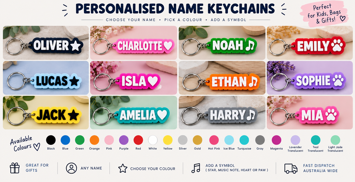 Personalized 3D Name Keychain Custom Backpack Name Tag