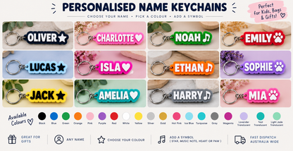 Personalized 3D Name Keychain Custom Backpack Name Tag