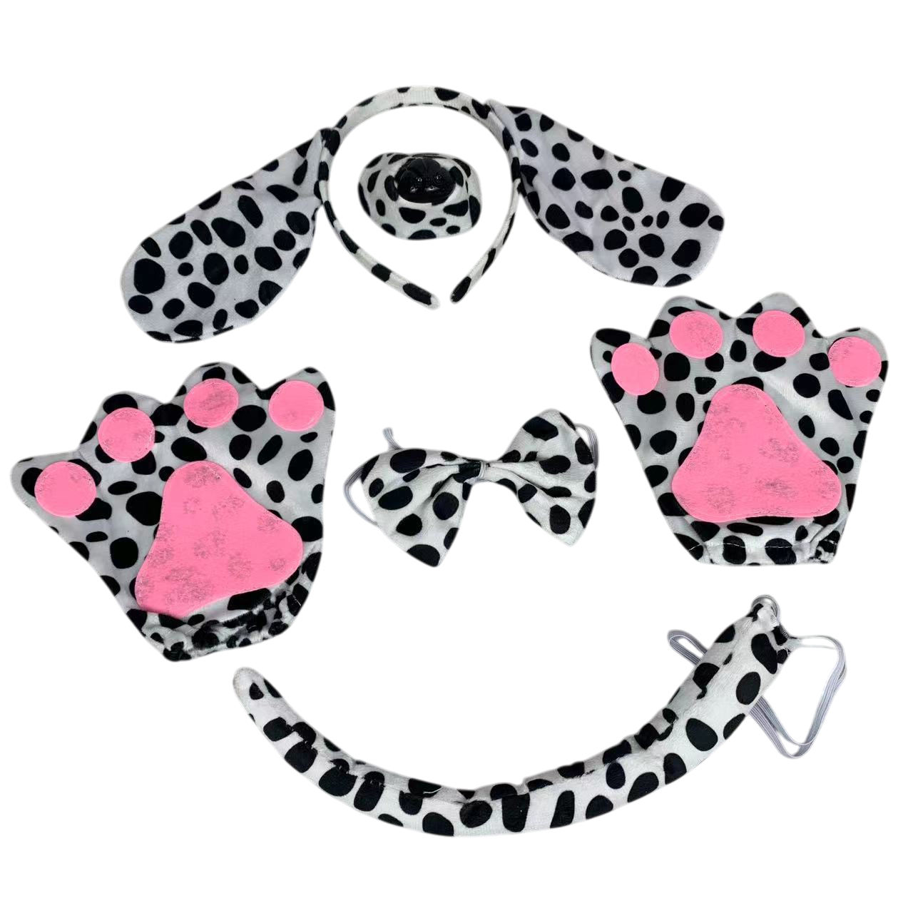 Mouse Costume Set for Kids & Adults - Mice Ears Headband with Bow Tie, Gloves, Tail & Nose - Furry Animal Costume Accessories for Halloween, Cosplay, Carnival, World Book Day