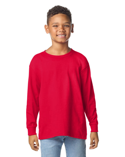 gildan-5400b-gildan-heavy-cotton-youth-long-sleeve-t-shirt - Red front