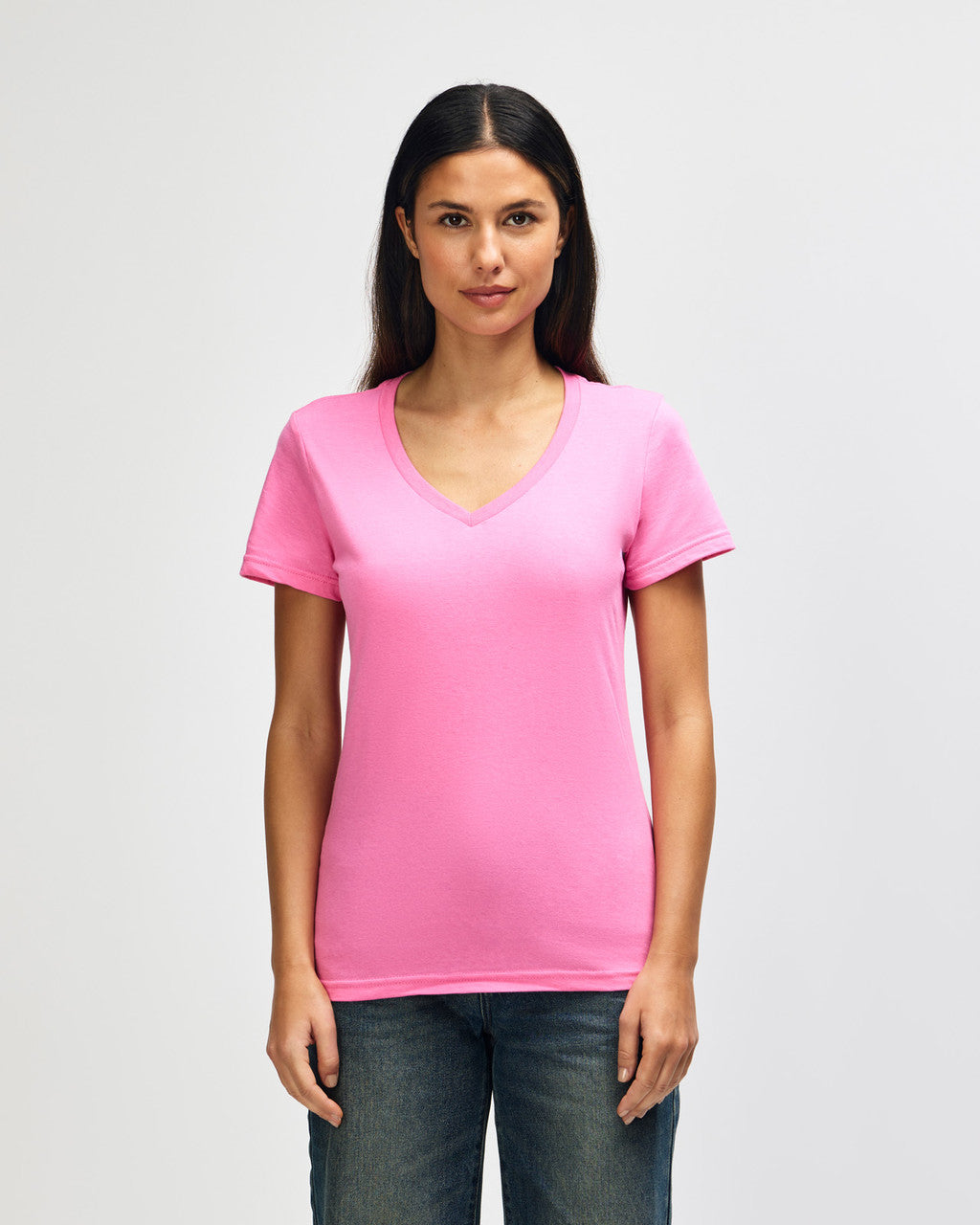 gildan-64v00l-gildan-softstyle-ladies-v-neck-t-shirt - Azalea front