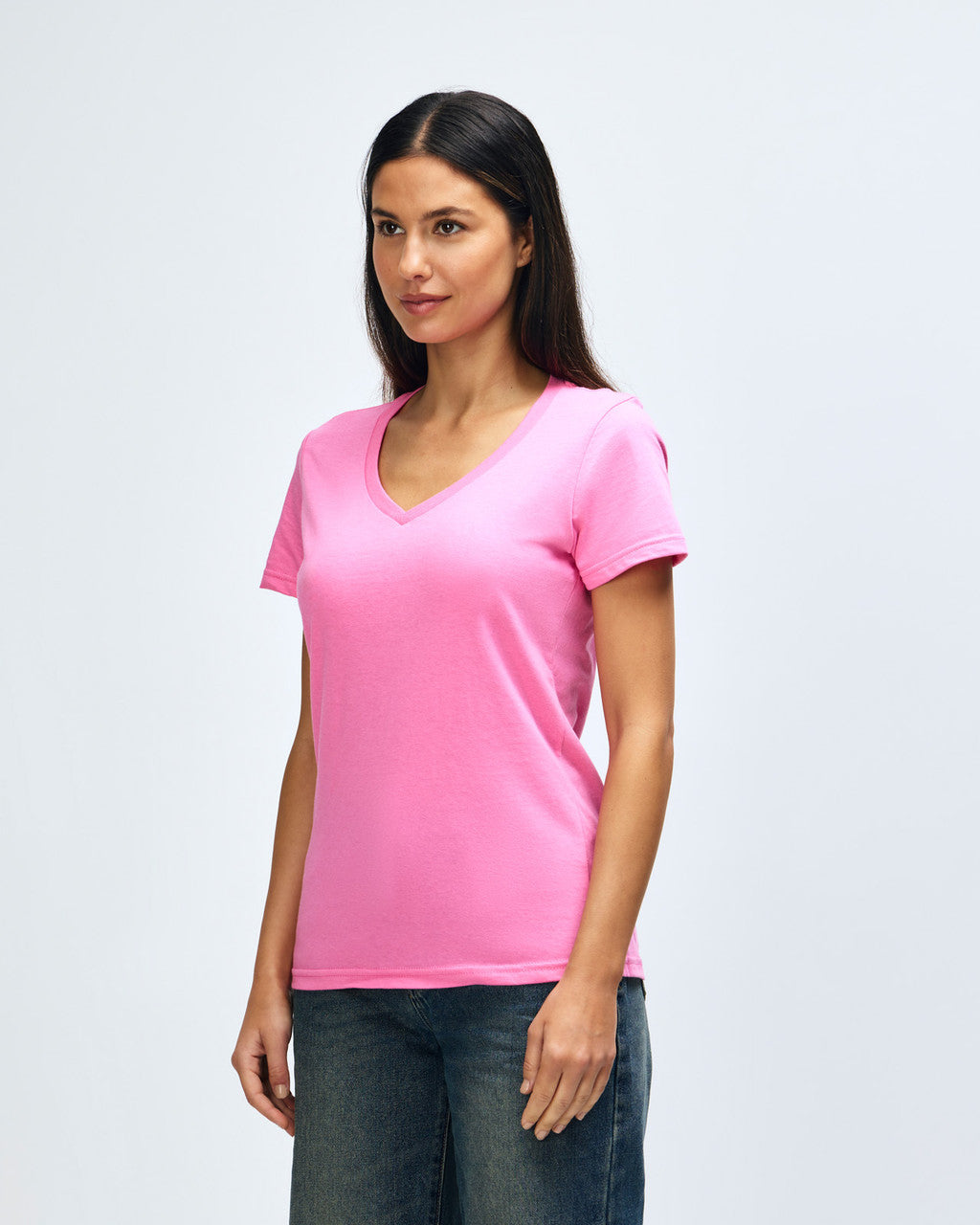 gildan-64v00l-gildan-softstyle-ladies-v-neck-t-shirt - Azalea side