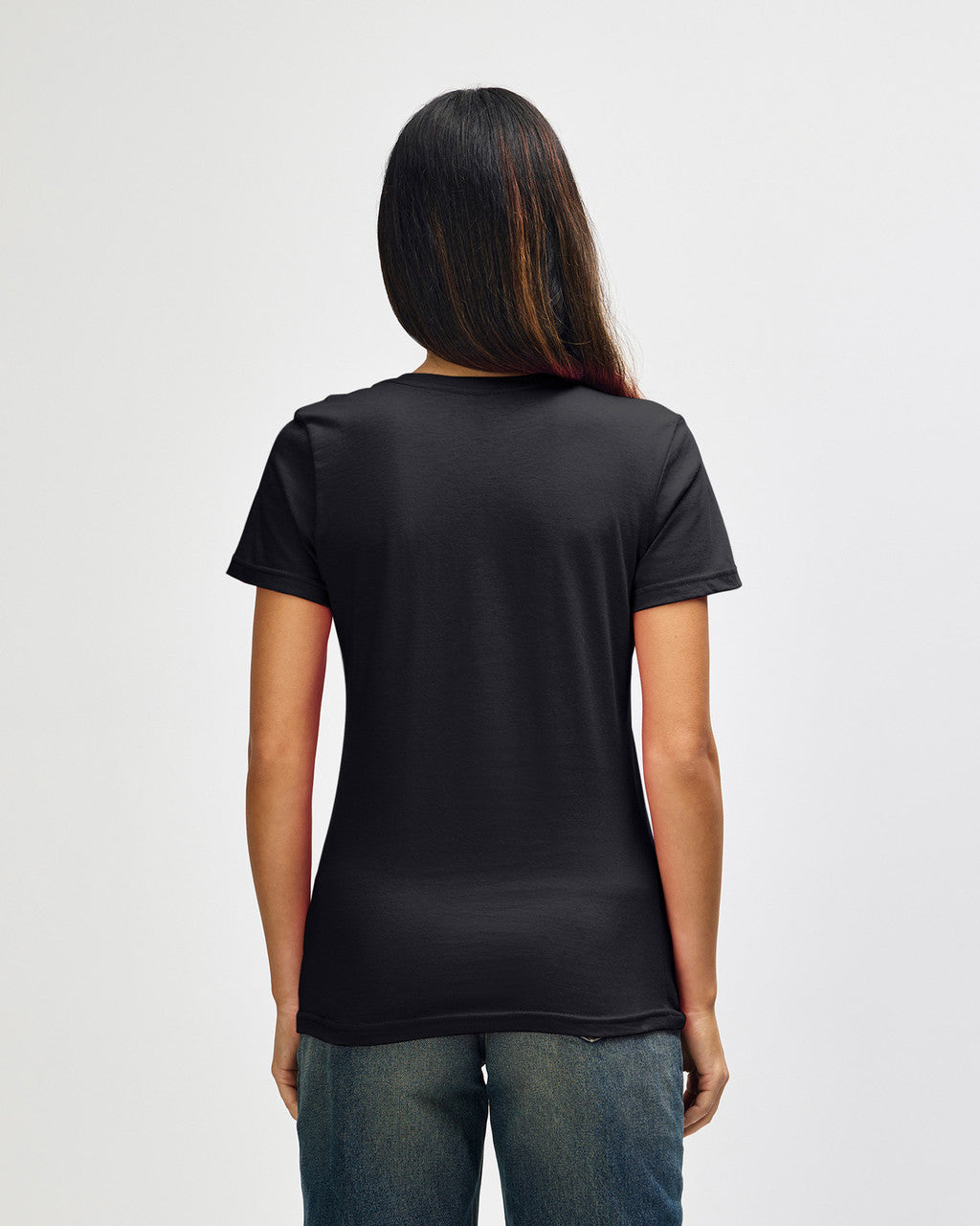 gildan-64v00l-gildan-softstyle-ladies-v-neck-t-shirt - Black back