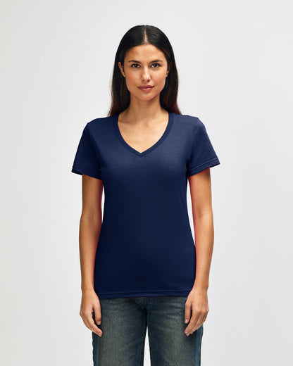 gildan-64v00l-gildan-softstyle-ladies-v-neck-t-shirt - Navy front