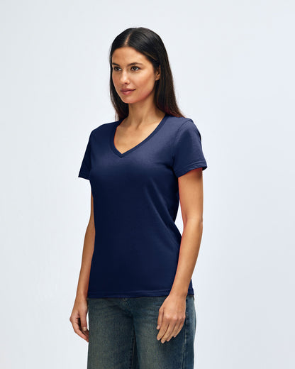 gildan-64v00l-gildan-softstyle-ladies-v-neck-t-shirt - Navy side