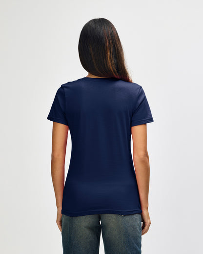 gildan-64v00l-gildan-softstyle-ladies-v-neck-t-shirt - Navy back