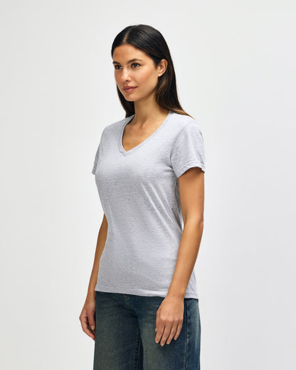gildan-64v00l-gildan-softstyle-ladies-v-neck-t-shirt - Sport Grey side