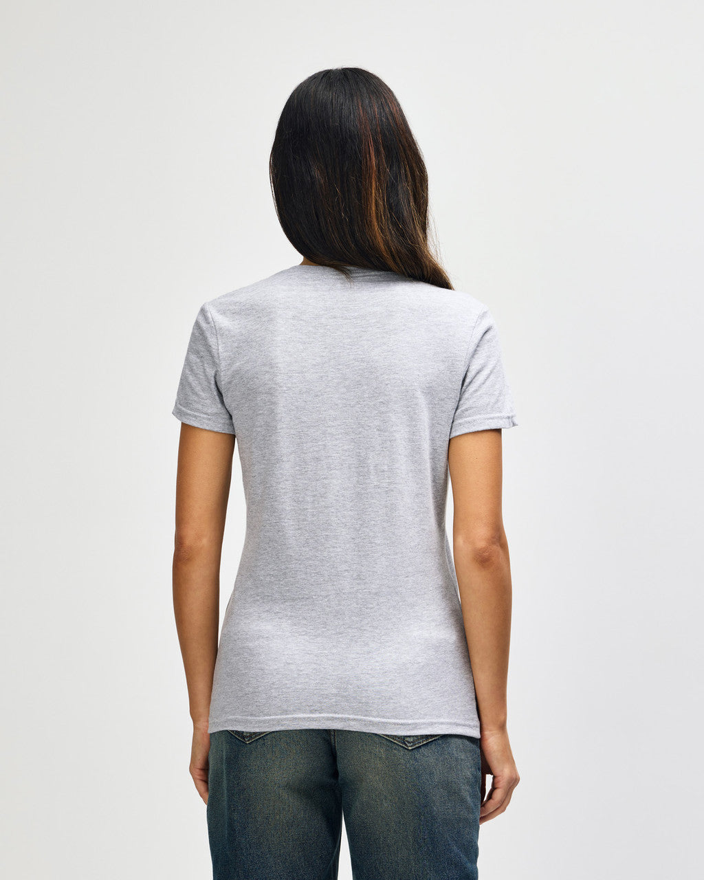 gildan-64v00l-gildan-softstyle-ladies-v-neck-t-shirt - Sport Grey back