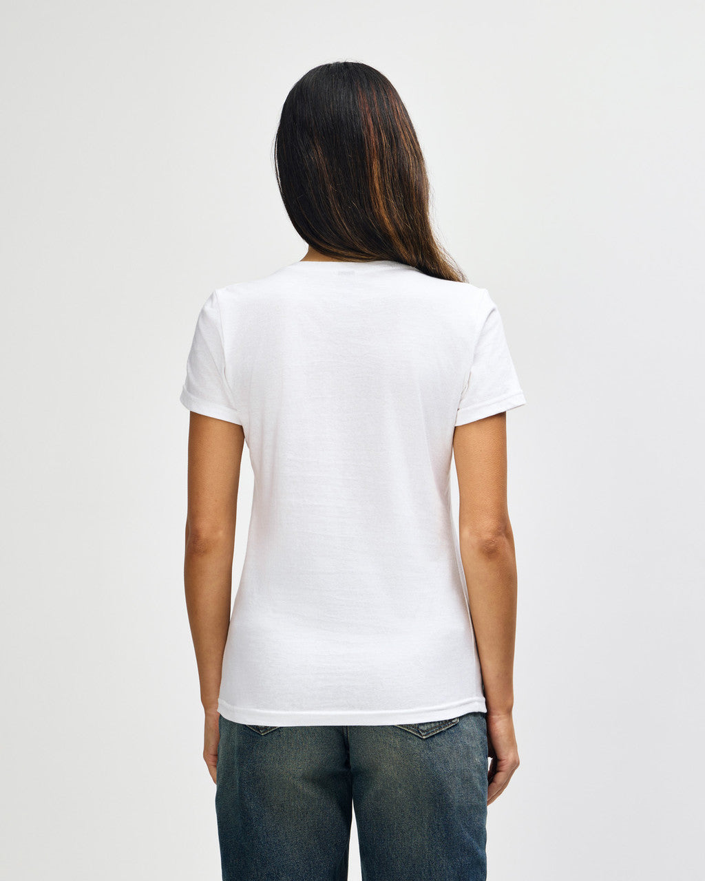 gildan-64v00l-gildan-softstyle-ladies-v-neck-t-shirt - White back