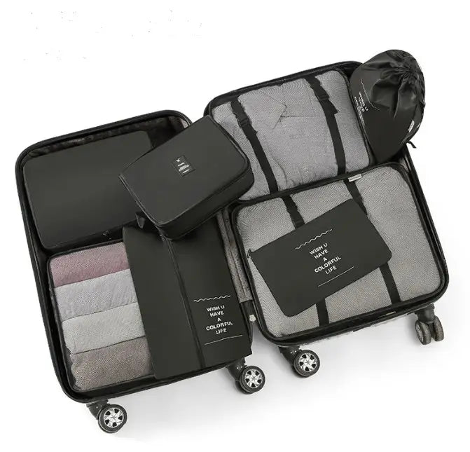 8-Piece Travel Packing Cube Set, Luggage Organiser with Shoe Bags