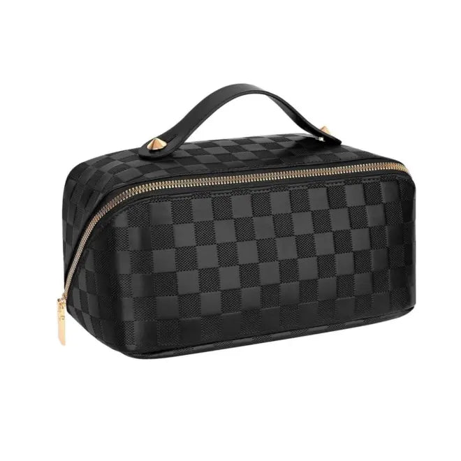 Large Capacity Makeup Bag, Leather Cosmetic Bag for Travel, Multifunctional Travel Makeup Bag, Waterproof Toiletry Bag Women Cosmetic Organizer Storage Bag for Cosmetics Toiletries