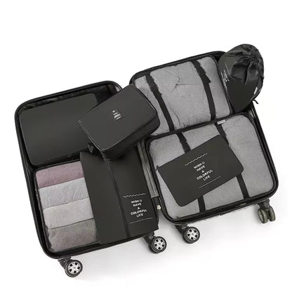 8-Piece Travel Packing Cube Set, Luggage Organiser with Shoe Bags