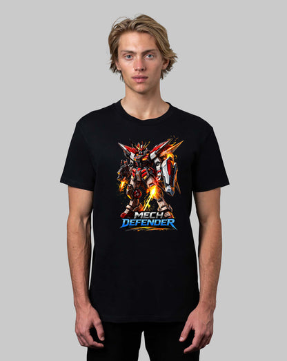 Futuristic Mech Robot T-Shirt – Mech Warrior / Defender / Striker / Destroyer | Anime Style Mecha Graphic Tee | Premium Cotton Unisex Shirt