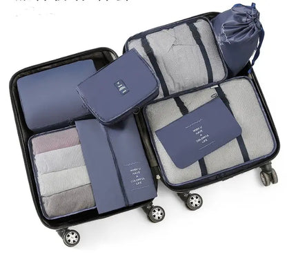 8-Piece Travel Packing Cube Set, Luggage Organiser with Shoe Bags