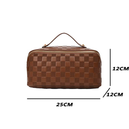 Large Capacity Makeup Bag, Leather Cosmetic Bag for Travel, Multifunctional Travel Makeup Bag, Waterproof Toiletry Bag Women Cosmetic Organizer Storage Bag for Cosmetics Toiletries