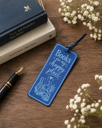 PU Leather Bookmark with Tassel – Inspirational Reading Quote Bookmark