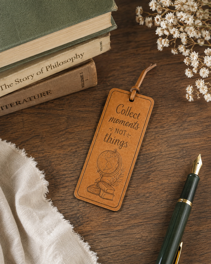 PU Leather Bookmark with Tassel – Inspirational Reading Quote Bookmark