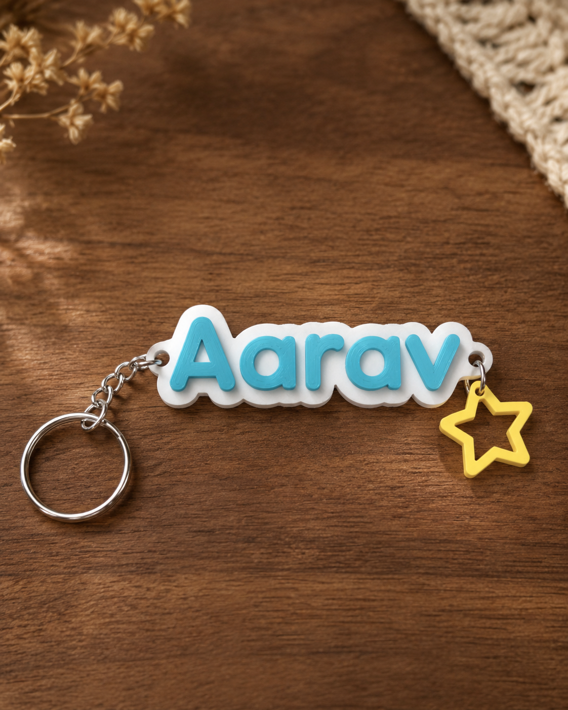 Personalised Name Keychain with Mini Charm