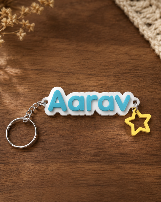 Personalised Name Keychain with Mini Charm