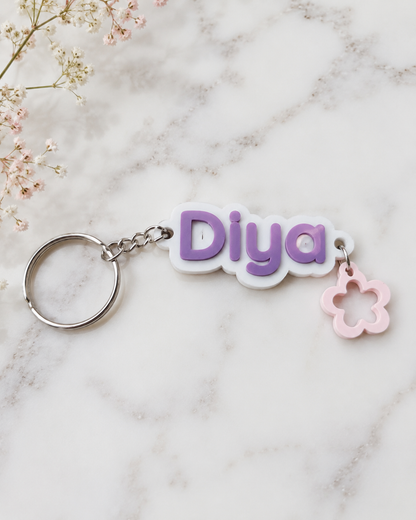 Personalised Name Keychain with Mini Charm