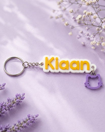 Personalised Name Keychain with Mini Charm