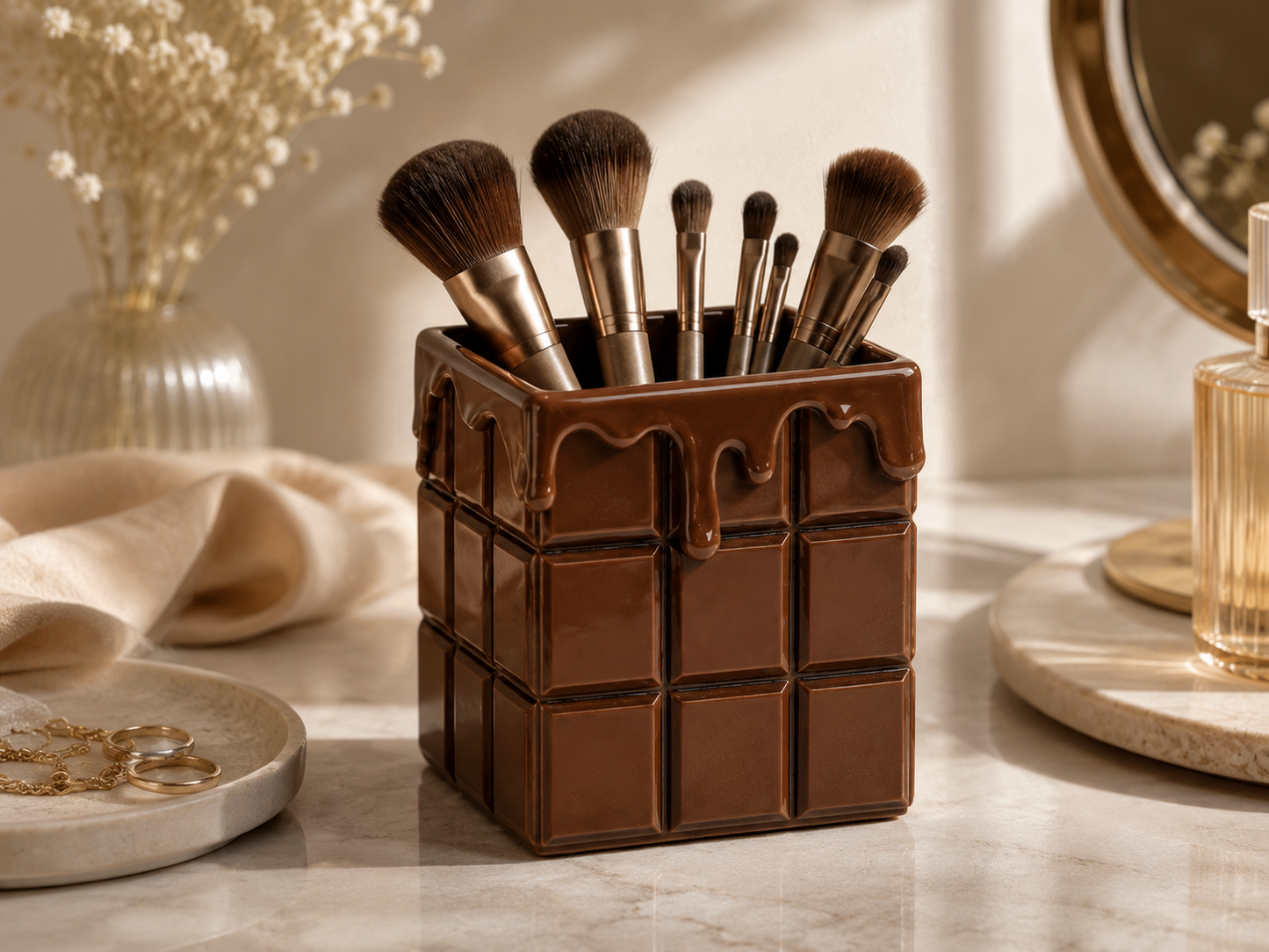 Chocolate Bar Drip Makeup Brush Holder
