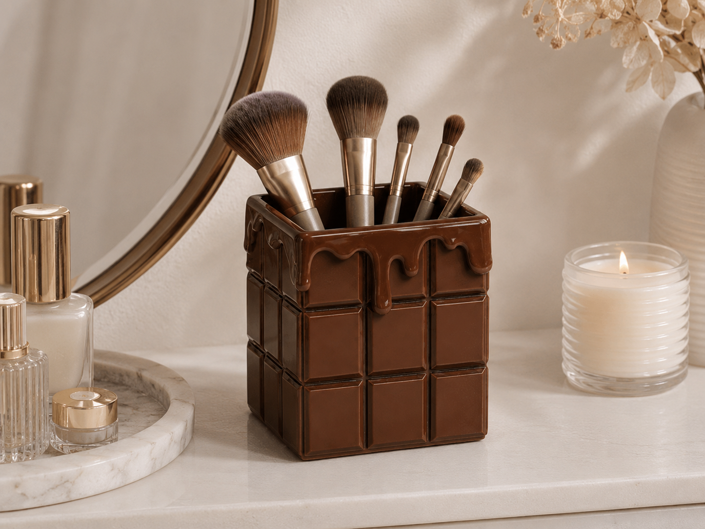 Chocolate Bar Drip Makeup Brush Holder