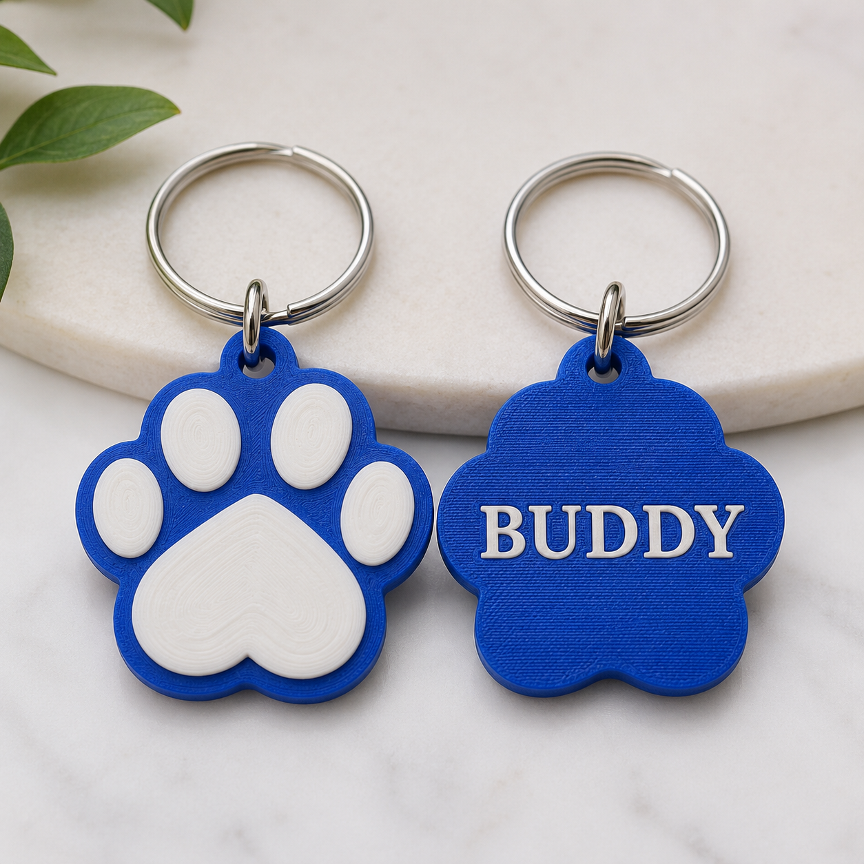 Personalised Paw Keychain with Optional NFC Tag | Custom Pet Name Keyring | Name tag