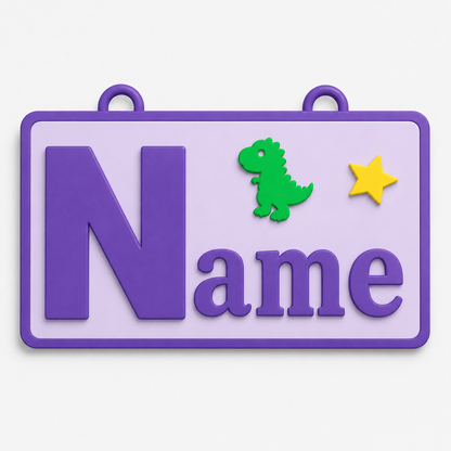 Personalised Kids Name Plate – Custom 3D Printed Name Plate, sign, hanging