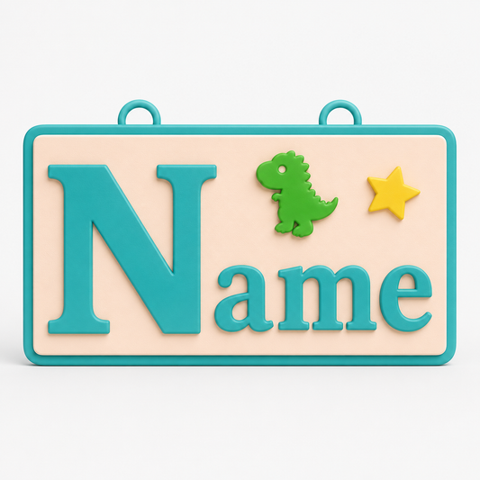 Personalised Kids Name Plate – Custom 3D Printed Name Plate, sign, hanging