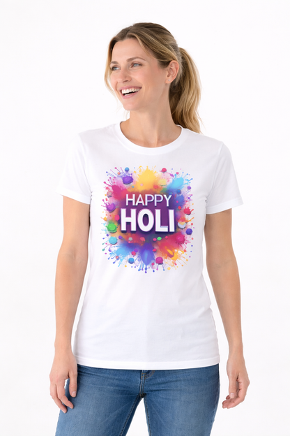Happy Holi Matching Family T-Shirt – Colourful Holi Festival Outfit for Adults and Kids, Perfect for Celebrations